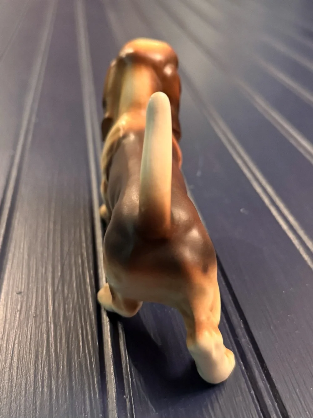 Vintage Japanese Basset Hound Figurine — Hand-Painted Porcelain
